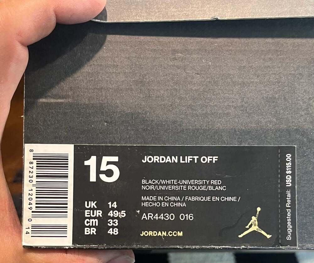 New Nike Air Jordan Lift Off Black Infrared Basketball Shoes Men's Size 15 - Picture 9 of 9